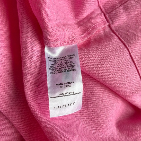 NWT Dip Linen Cotton Dress Women XL Mini Bubblegum Pink Preppy Beach Resort - Picture 8 of 12